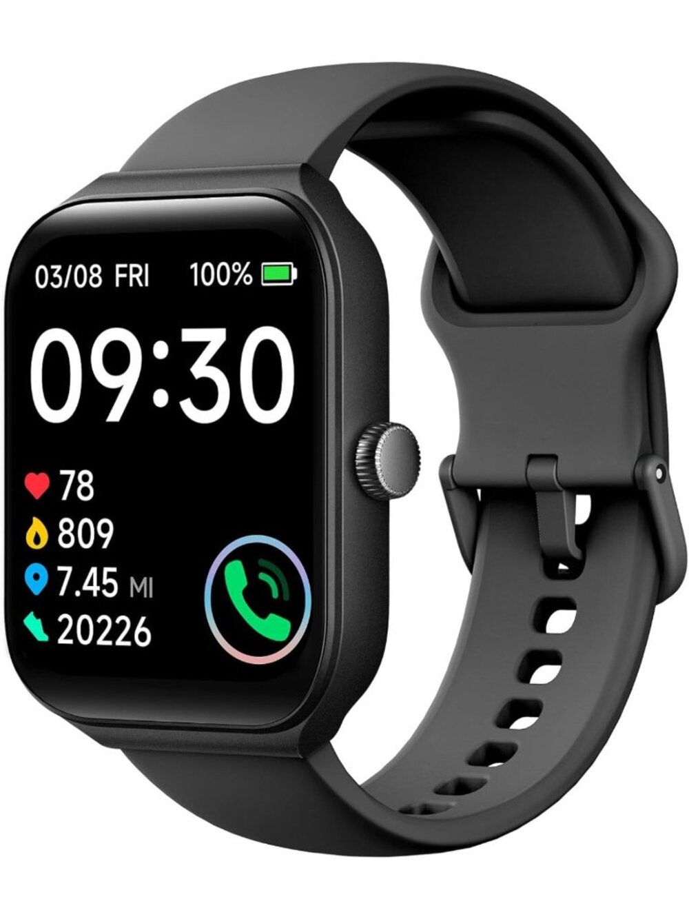 1.95” Smart Fitness Watch with ALEXA, Heart Rate Monitor, Compatible with